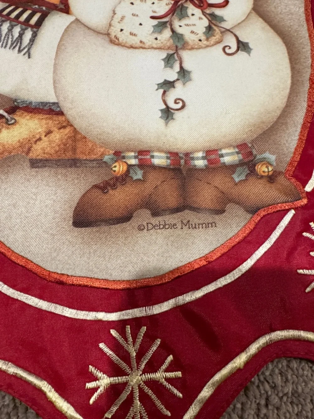 Debbie Mumm Snowman Couple Christmas Garden Flag Scalloped 12.5x20 Holiday Decor